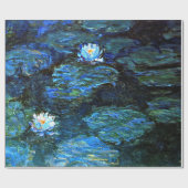 Blauwe waterlilies, mooie kunst, cadeaupapier (Vlak)
