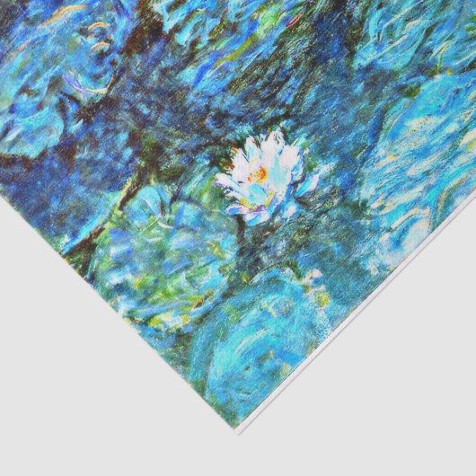 Blauwe waterlilies, mooie kunst, tissuepapier (Detail)