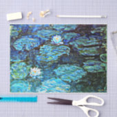 Blauwe waterlilies, mooie kunst, tissuepapier (Craft)
