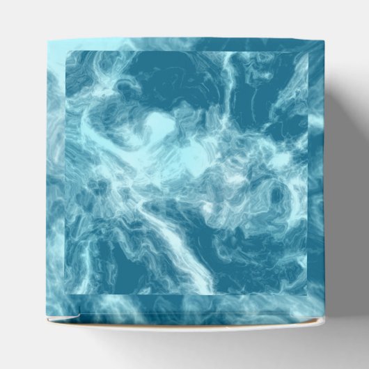 Blauwe watermarmer bedankdoosjes (Bovenkant)