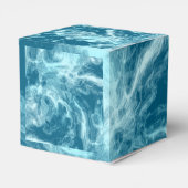 Blauwe watermarmer bedankdoosjes (Achterkant)