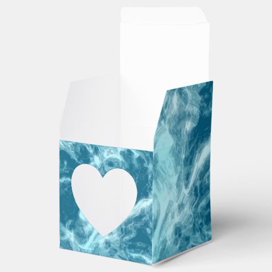 Blauwe watermarmer bedankdoosjes (Geopend)