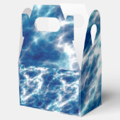 Blauwe watermarmer bedankdoosjes (Geopend)