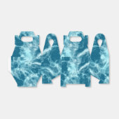 Blauwe watermarmer bedankdoosjes (Uitgevouwen)