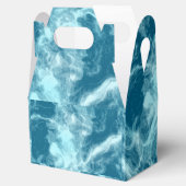 Blauwe watermarmer bedankdoosjes (Geopend)