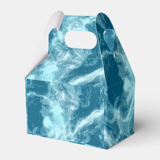 Blauwe watermarmer bedankdoosjes (Voorkant Zijde)