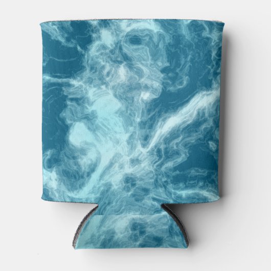 Blauwe watermarmer blikjeskoeler (Voorkant)