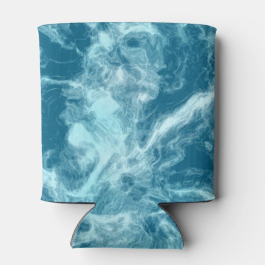 Blauwe watermarmer blikjeskoeler (Achterkant)