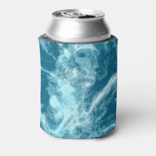 Blauwe watermarmer blikjeskoeler (Blikje Achterkant)