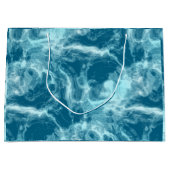 Blauwe watermarmer groot cadeauzakje (Voorkant)