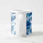 Blauwe watermarmer grote koffiekop (Achterkant)