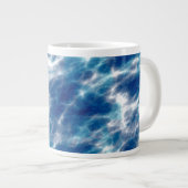 Blauwe watermarmer grote koffiekop (Voorkant rechts)