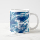 Blauwe watermarmer grote koffiekop (Rechts)