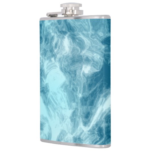 Blauwe watermarmer heupfles (Links)