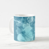 Blauwe watermarmer koffiemok (Voorkant links)