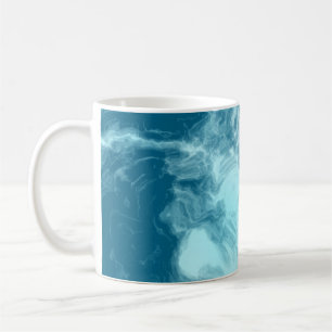 Blauwe watermarmer koffiemok