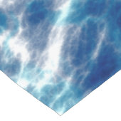 Blauwe watermarmer korte tafelloper (Hoek)