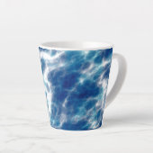 Blauwe watermarmer latte mok (Rechterhoek)