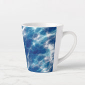 Blauwe watermarmer latte mok (Rechts)