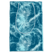 Blauwe watermarmer medium cadeauzakje (Voorkant)
