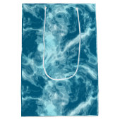 Blauwe watermarmer medium cadeauzakje (Achterkant)