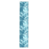 Blauwe watermarmer medium tafelloper (Voorkant)