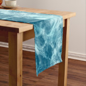 Blauwe watermarmer medium tafelloper (Voorbeeld)