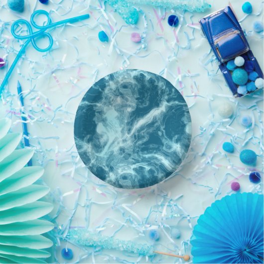 Blauwe watermarmer papieren kommen (Feest)