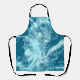 Blauwe watermarmer schort