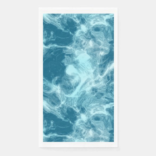 Blauwe watermarmer servet (Voorkant)