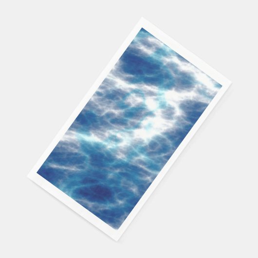 Blauwe watermarmer servet (Hoek)