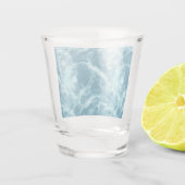 Blauwe watermarmer shot glas (Achterkant)