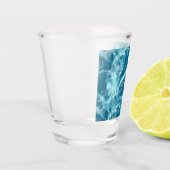 Blauwe watermarmer shot glas (Links)