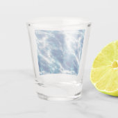 Blauwe watermarmer shot glas (Achterkant)