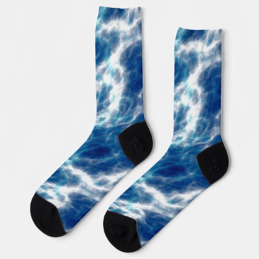 Blauwe watermarmer sokken (Links)