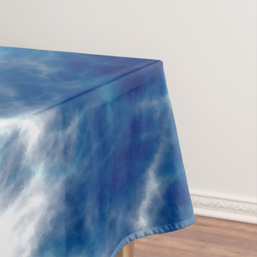 Blauwe watermarmer tafelkleed (Voorbeeld)