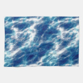 Blauwe watermarmer theedoek (Horizontaal)