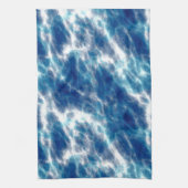 Blauwe watermarmer theedoek (Verticaal)