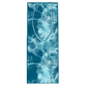 Blauwe watermarmer wijn cadeautas (Achterkant)