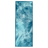 Blauwe watermarmer wijn cadeautas (Voorkant)
