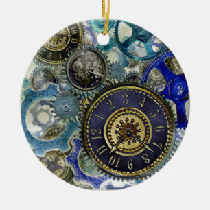 Blauwe waterpijlstaafsnaren, moerassen, vingerafdr keramisch ornament