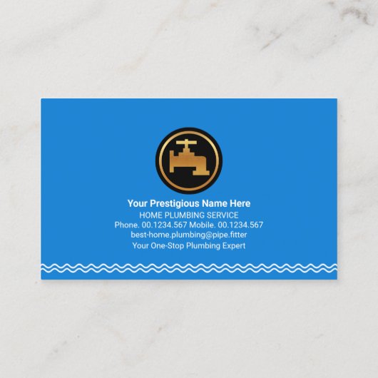 Blauwe waterpijpleiding lekt thuis visitekaartje (Achterkant)