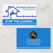 Blauwe waterpijpleiding lekt thuis visitekaartje (Voorkant / Achterkant)