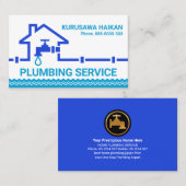 Blauwe waterpijpleiding Lektensbuis Visitekaartje (Voorkant / Achterkant)