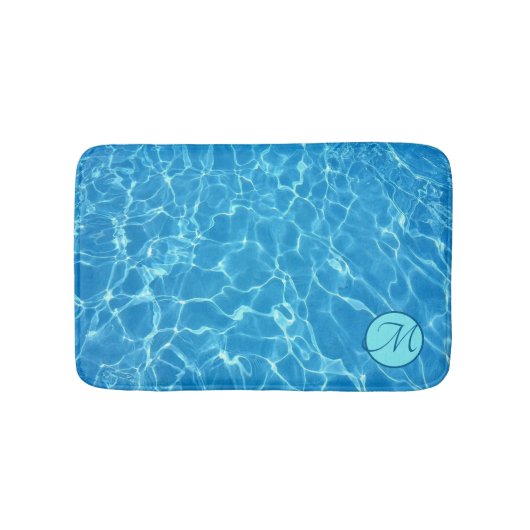Blauwe waterreflecties passen ballastmat aan badmat (Voorkant)