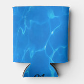 Blauwe waterrimpels blikjeskoeler (Voorkant)