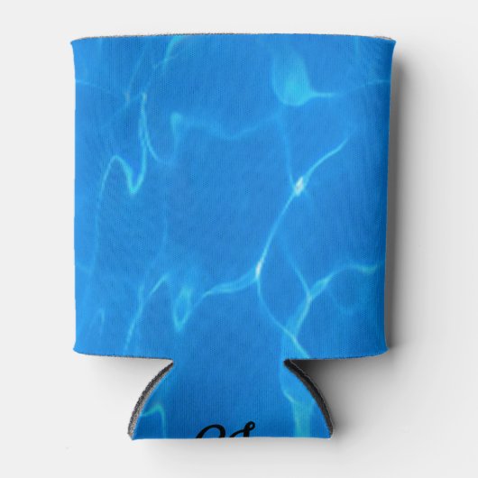 Blauwe waterrimpels blikjeskoeler (Voorkant)