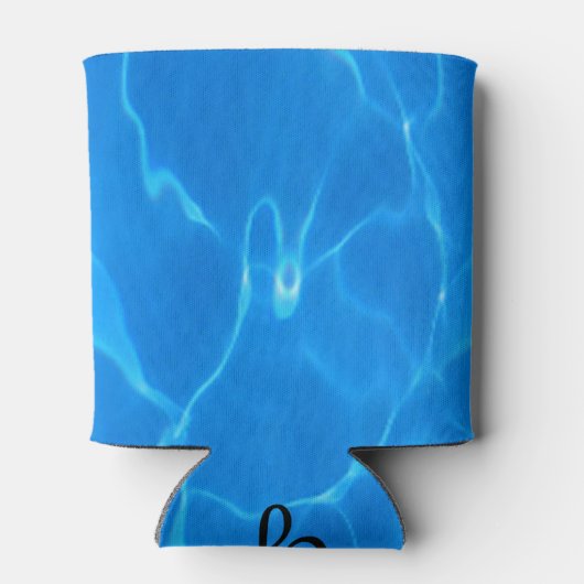 Blauwe waterrimpels blikjeskoeler (Achterkant)