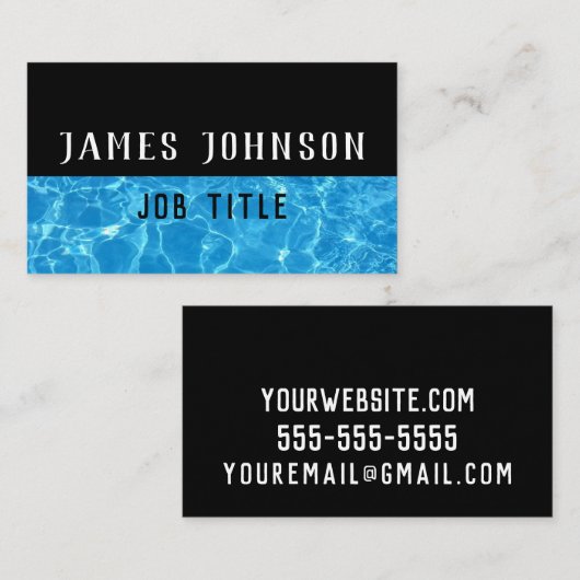 Blauwe waterrimpels die zwemmen in lessen / poolse visitekaartje (Voorkant / Achterkant)