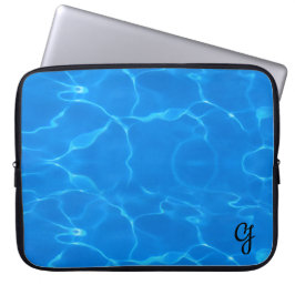 Blauwe waterrimpels laptop sleeve